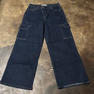 Classic Dark denim Wide Leg Jeans